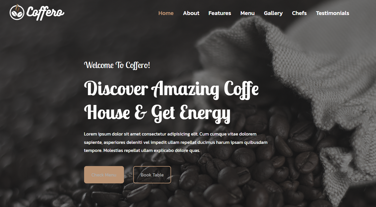 Café Template - Website for Coffee Shops