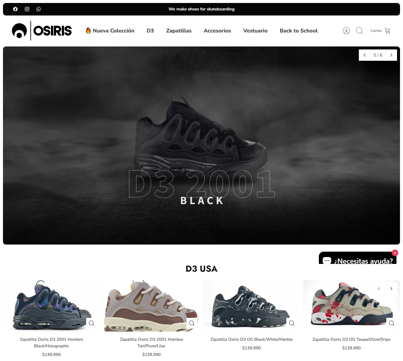 Ecommerce Osiris Shoes